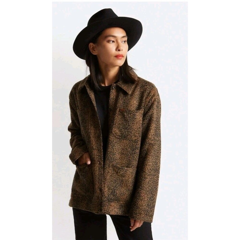 Brixton Survey Chore Coat Leopard Print Jacket Size Medium Women's 58